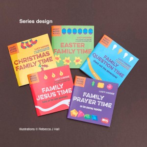 Five illustrated all-age activity books on a brown background